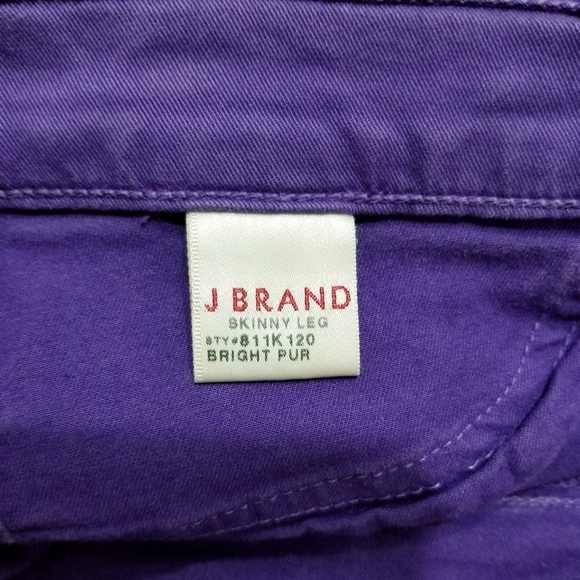 J Brand Super Skinny Bright Purple Stretch Denim Jeans Sz 26 - Picture 8 of 12